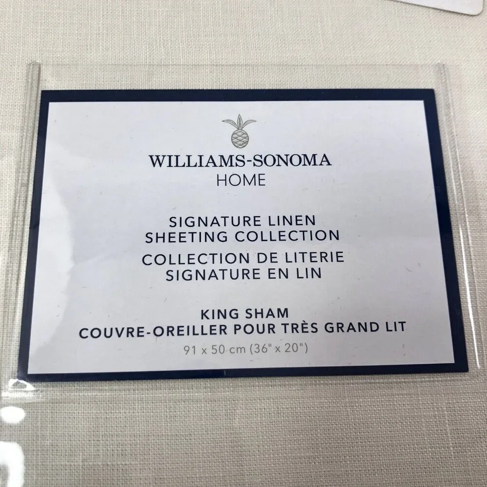 Williams Sonoma Home Signature Linen Sheeting Collection King Sham 36